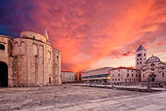 St.Donatus church, Church of St. Mary's and Museum of Church Art on the Roma Forum in Zadar.